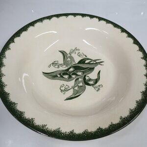 Lily of the Valley (6) VINTAGE Bowls w Green Border ROYAL 8.5" Soup/Salad